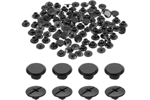 uxcell 50set M5 x 4mm Chicago Screw Metal Phillips Head Binding Screws Post Nail Rivet Stud Screw Rivets for DIY Leather Belt Bag Craft Bookbinding, Black