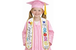 Chillever Custom Preschool Kindergarten Graduation Stole Personalized Name, Kids Pre-K Ceremony Sash, Preschool Graduate Sash
