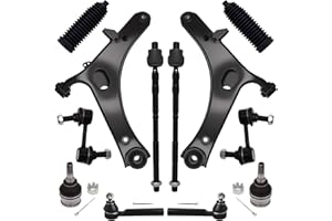 AUQDD 12Pcs Front End Suspension Kit Fit For 2012-2016 Su-baru Impreza w/2.0L, 2 Lower Control Arm 2 Ball Joint 2 Sway Bar Link 4 Outer Inner Tie Rod End (# 524-789 524-790 K750049 EV801185 ES3712)