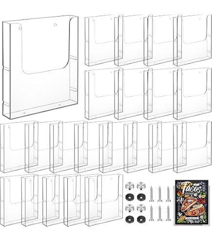 Plymor Clear Acrylic 2-Pocket Tri-Fold Brochure Holder  Wall Mount   3 Pack 