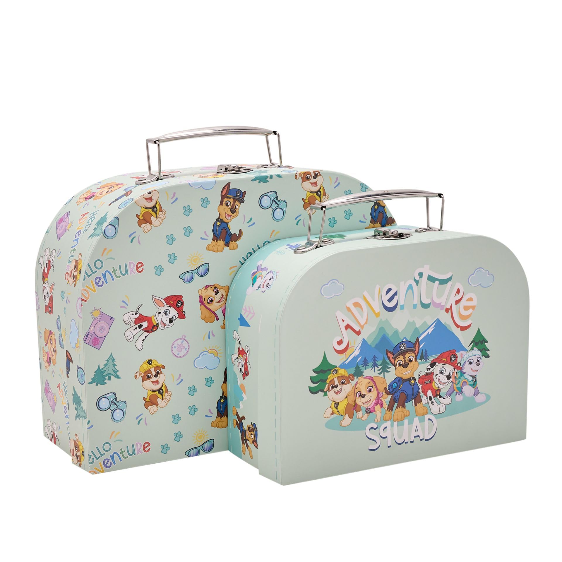 Widdop Paw Patrol Set of Two Storage Suitcase Boxes Nested Children Kids Decorative Gift Box Sturdy Cardboard