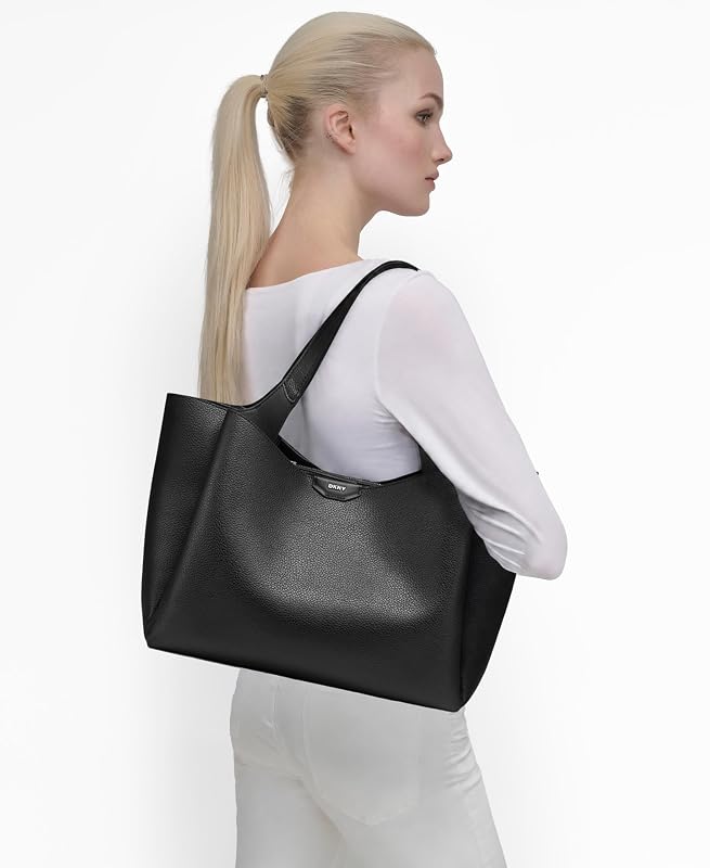Willa Shopper Damen Schwarz Groß mit Magnetverschluss