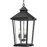 zeyu 23.5'' Outdoor Pendant Light, 3-Light Large Outdoor Hanging Light Fixture for House Garden, Die-Cast Aluminum in Seeded 