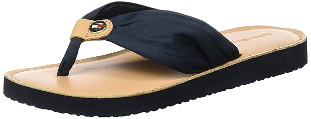 Tommy Hilfiger Damen Leather Footbed Beach Sandal Zehentrenner