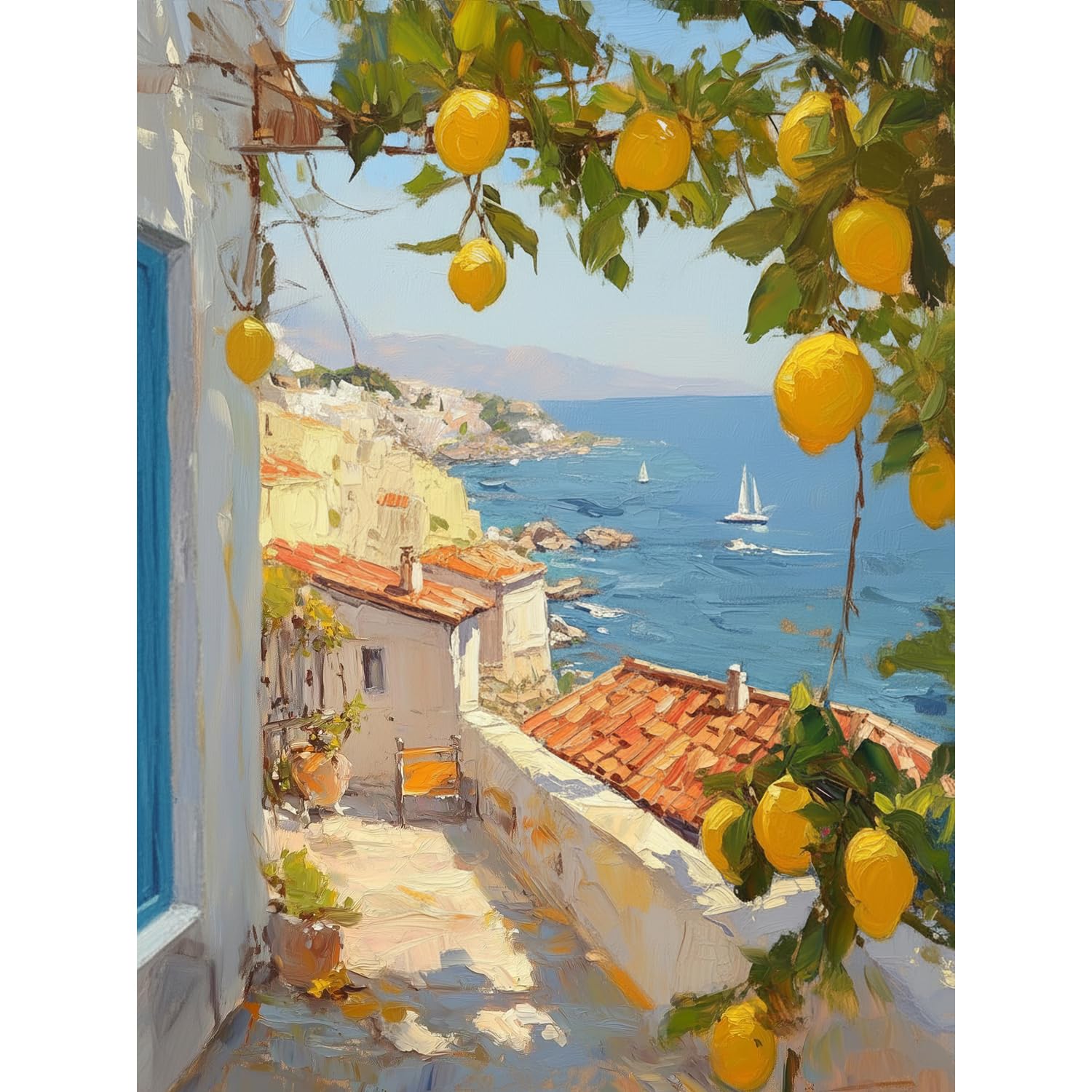 PHANTASYART Lemons Paint by Numbers for Adults,Painting by Numbers for Adults,Landscape Adult Paint by Numbers,DIY Acrylic Adult Paint by Numbers Canvas Kits Perfect for Home Decor and Gifts 12x16in — image 1