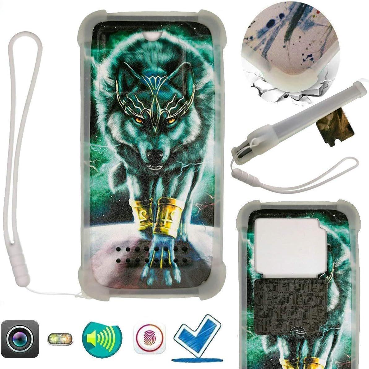 Case for Blu View Mega B110DL Tracfone Case Silicone Border + PC Hard backplane Stand Cover LSL