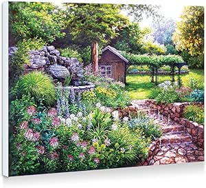 Amazon.com: garden - Art Print Wall Art Modern Stretched and Framed