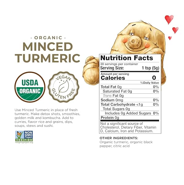 THE GINGER PEOPLE ORGANIC MINCED TURMERIC, NO ARTIFICIAL INGREDIENTS, 6.7OZ (PACK OF 1)