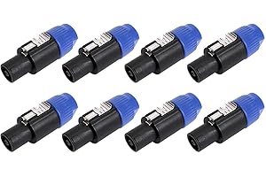Yuyaokk 8 Pack New Speakon Cable Adapter Connectors, 4 Pole Audio Speaker Plug Twist Lock Compatiable with Speakon NL4FC, NL4FX, NLT4X, NL2FC