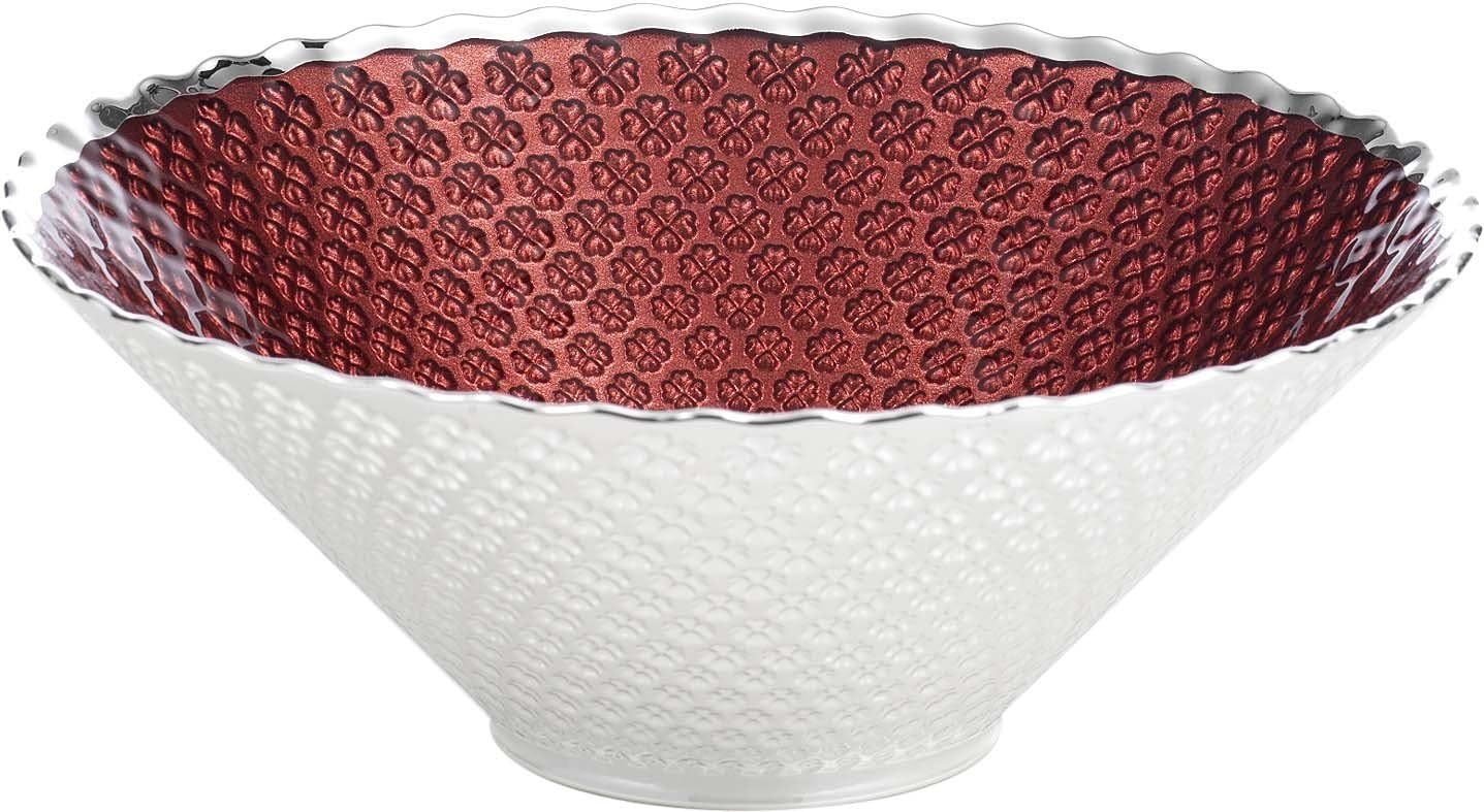Argenesi Napoli Glass Bowl 20 x 7.5 Cm-Red Colour, One Size