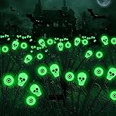 FENSAN Solar Lights Outdoor,Halloween Decorations Outdoor, Scary Eyeball Lights,4PACKS 32LED,IP65 Waterproof,Halloween Decor for Garden/Yard/Patio/Lawn/Pathway(Green)