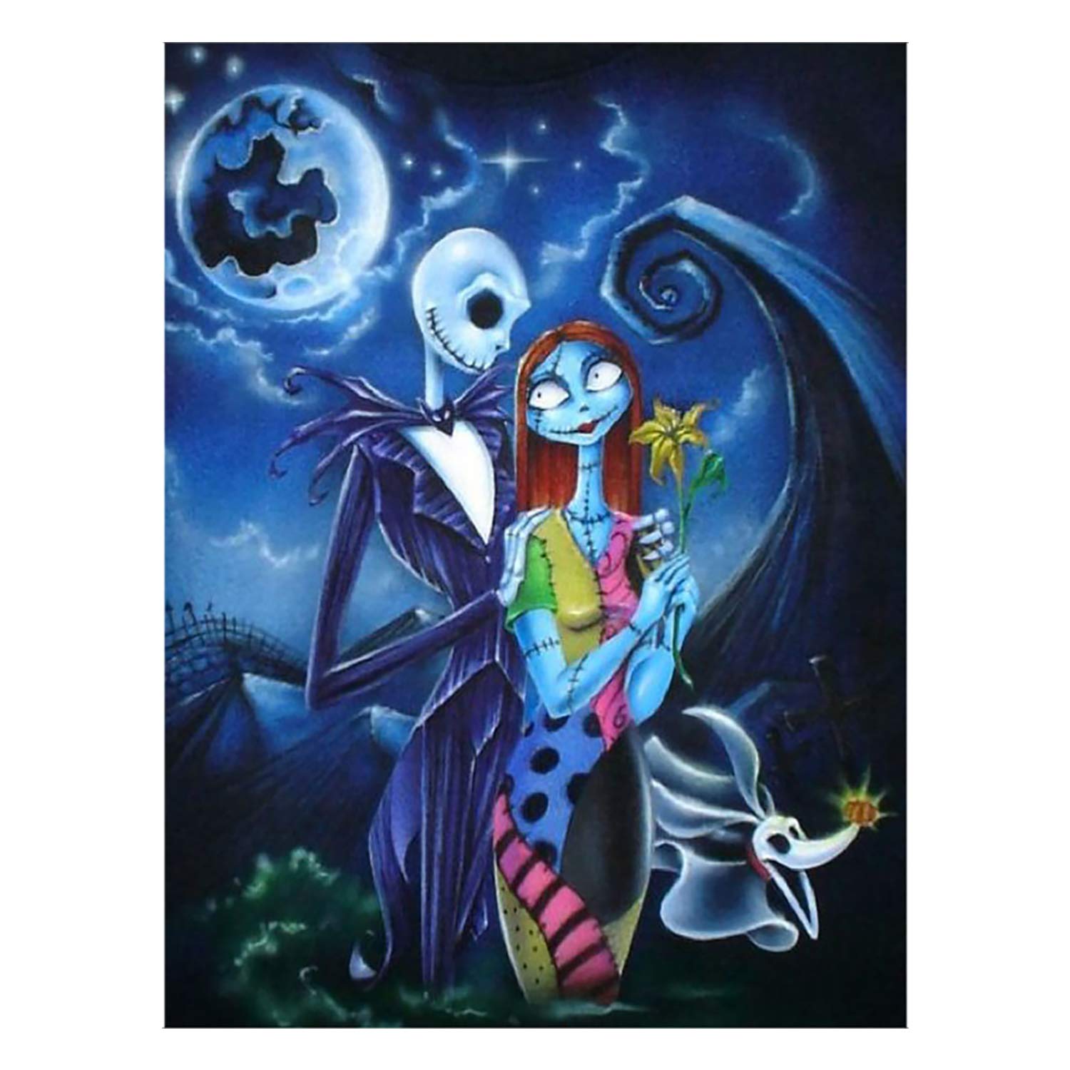 MWOOT 5D Full Drill Diamond Embroidery Painting Kit,Halloween Skull DIY Diamond Rhinestone Pasted Painting Cross Stitch Crafts for Home Wall Decor (30x40cm),Style B