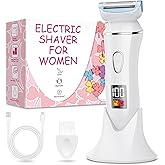 Electric Shaver for Women, Gifts for Women, Electric Razor for Womens, Rechargeable Wet DryLady Hair Remover,IPX7 Waterproof, Shaver for Legs (Blue)