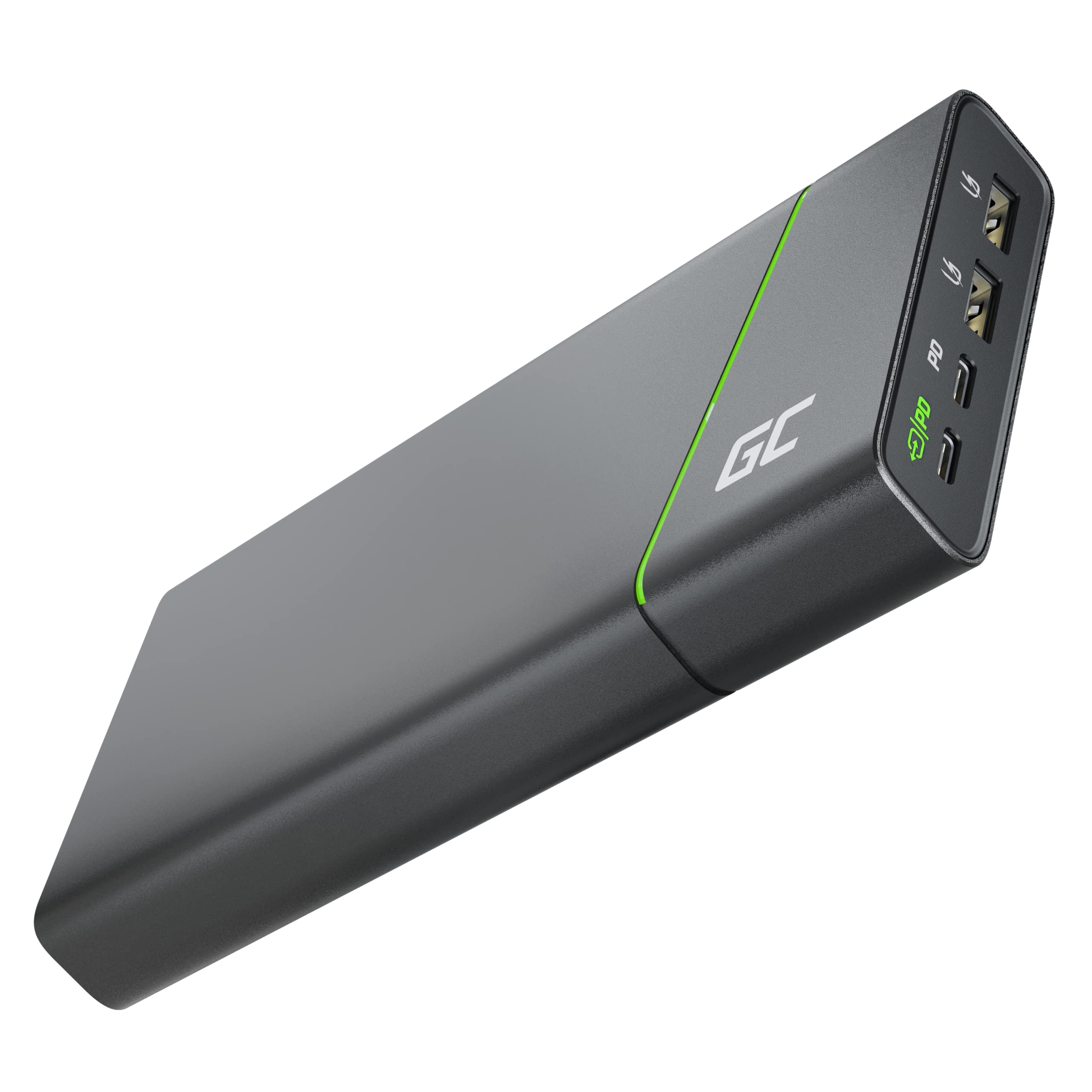 Green Cell Powerbank GC PowerPlay Ultra 26800mAh 128W | 4 Port External Battery with Fast Charge QC USB, Power Delivery USB-C 65W | Compatible with Laptop, MacBook, iPad, iPhone, Galaxy, Switch