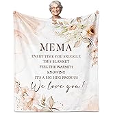 NANISKA Mema Gifts, Gifts for Mema, Memas Birthday Gift, Mema' Blanket 60" x 50", Mema's Gift for Grandma, Mema's Gift' from Grandkids, Gift' for Memas Mother's Day Christmas
