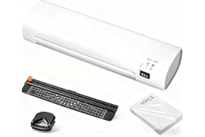 IBZDI A4 Laminator Machine 4-in-1 with Trimmer and Corner Rounder, 9-Inch Portable Anti-Jam Tech Laminating Machine for Home, Office, School, Includes 40 Laminating Pouches (White)