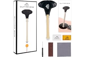 EASTROCK Guitar Bow, 2-in-1 Real Horsehair Guitar Bow for Acoustic, Create Violin & Cello-Like Sounds, Christmas Birthday Gift for Guitar Player and Music Lover, Short Black