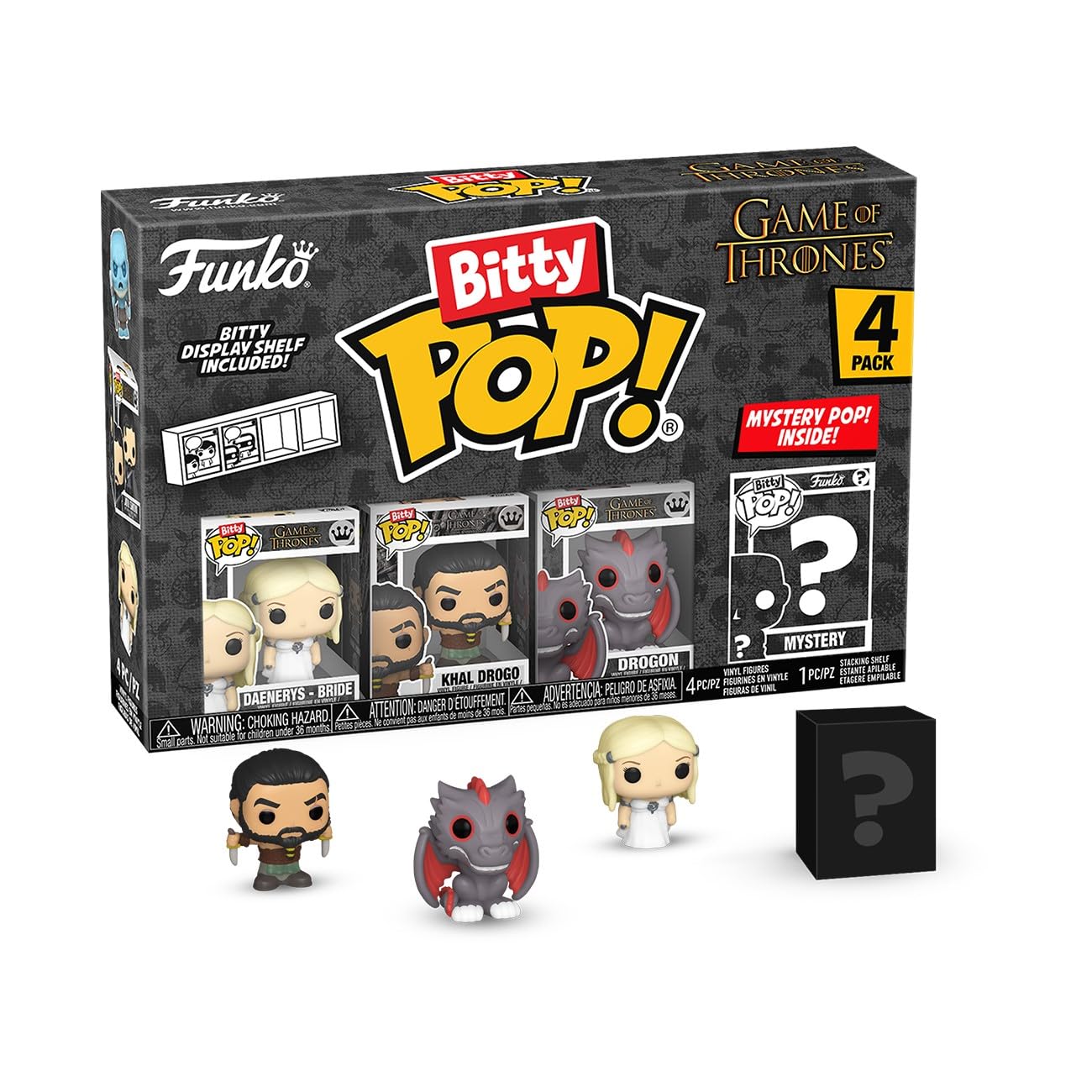 Photo 1 of Funko Pop Bitty: Game of Thrones - Daenerys Targaryen, Khal Drogo, Drogon, & Mystery Chase Figure - (Styles May Vary) and A Surprise Mystery Mini Figure - 0.9 Inch (2.2 Cm) Collectable