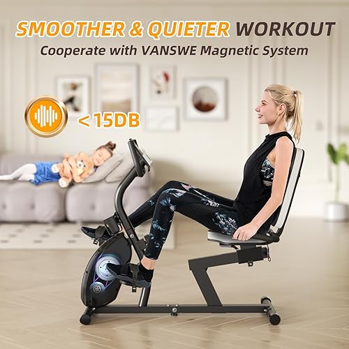 VANSWE Recumbent Exercise Bike for Adults Seniors For Home