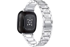 Mtozon Bling Bands Compatible with fitbit Sense 2/Sense/Versa 4/Versa 3, Women Replacement Wristbands Dressy Luxurious Bracelet for Ladies