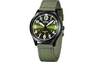 CIVO Analog Wrist Watches for Men: Waterproof Stainless Steel Mens Watches - Silver Watch with Easy Read Dial Men's Watch for Gift