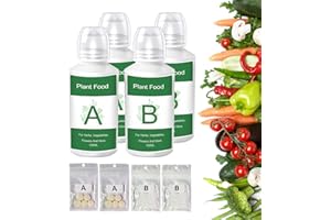 Ambgrow 800ml Hydroponics Nutrients Fit for AeroGarden Hydroponic Indoor Garden, Hydroponics Supplies A&B Plant Foods hydroponic Nutrient Solution for Vegetables Fruits Flowers Thrive