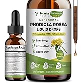 Totaria 16-in-1 Liposomal Rhodiola Rosea Supplement Tincture 1000mg, Ultra Strength Rhodiola 10:1 Root Extract w/Ashwagandha, Rhodiola Liquid Drops for Natural Relaxation, Mood, Energy, Alcohol-Free