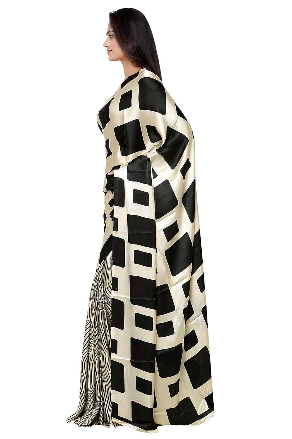 applecreation crepe saree with blouse piece