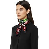 VERSACE JEANS COUTURE Black/Multi Signature Rosy Print Medium Square Scarf