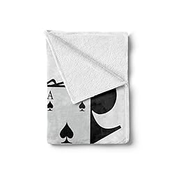 Ambesonne Poker Throw Blanket, Playing Cards 4 Aces