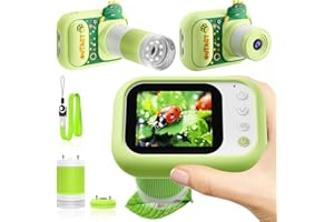 OUTACT Microscope for Kids Handheld Mini Portable Digital Rechargeable 1000X with 2.4 Screen 1080P 3 in 1 Microscope Photography Recording Edu Gift Age 4-6 8-12 Children Students