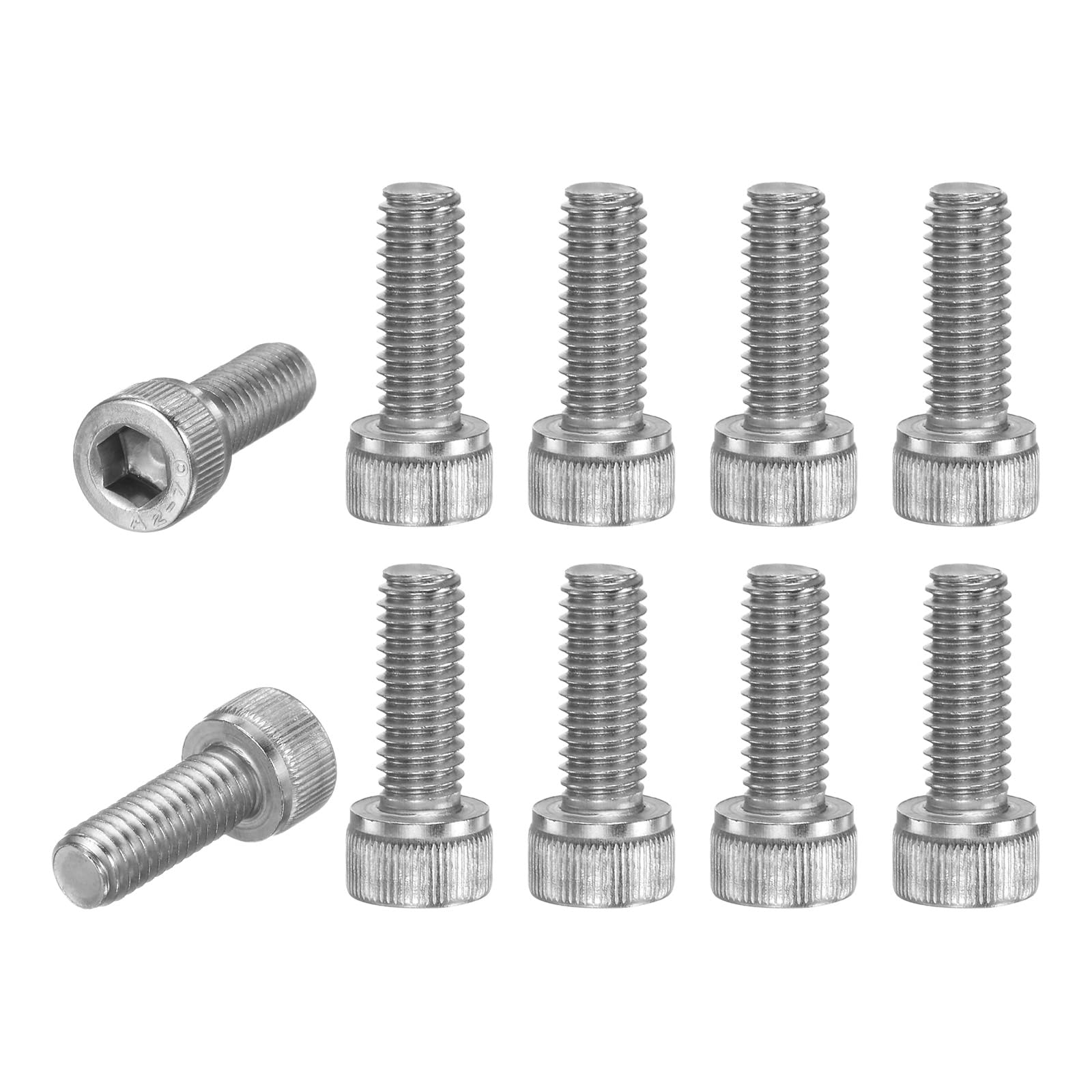 M METERXITY 10-Pack Socket Head Cap Screws Bolts M6x16mm 1mm Pitch Button Head Socket Screws 304 Stainless Steel Hex Socket Bolts [Silver]
