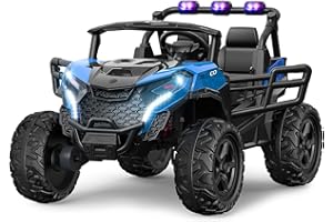 24V 2 Seater Ride on Car Truck—4x200W, EVA Tires, 4WD/2WD, Rainbow Lights, Remote Control, Shock Absorbers, Bluetooth, Ride o