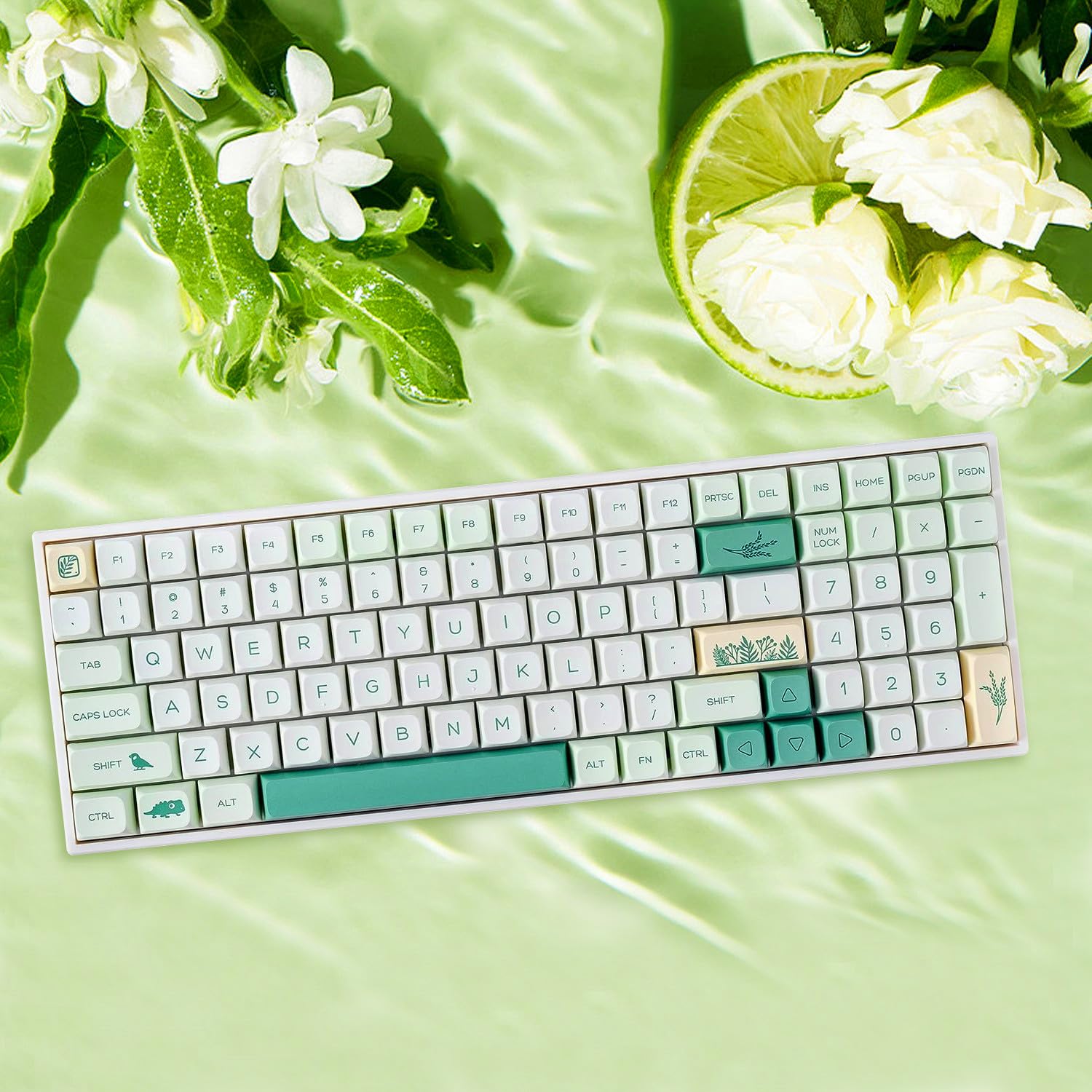 BOYI TK96 96% RGB Hot Swappable Triple Mode Keyboard,2.4Ghz/BT 5.0/Wired N-Key Rollover Compact Yellow Switch Mechanical Gaming Keyboard(Zoological&Botanical Gardens XDA Keycaps)