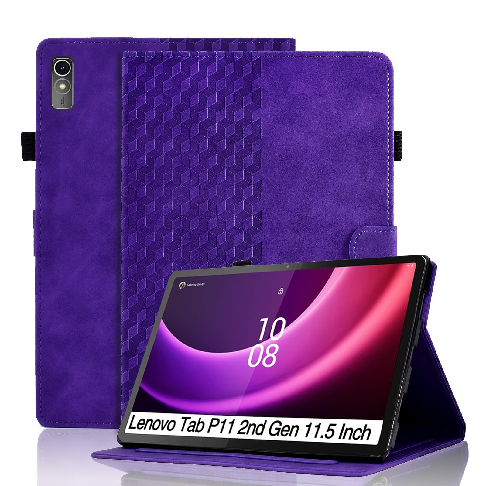 Vkooer Case for Lenovo Tab P11 2nd Gen 11,5 inch 2022 (TB350FU/TB350XU) Leather Folio Cover with Multi Angle Viewing Fit Lenovo Tab P11 Gen 2 Tablet, Purple — image 1
