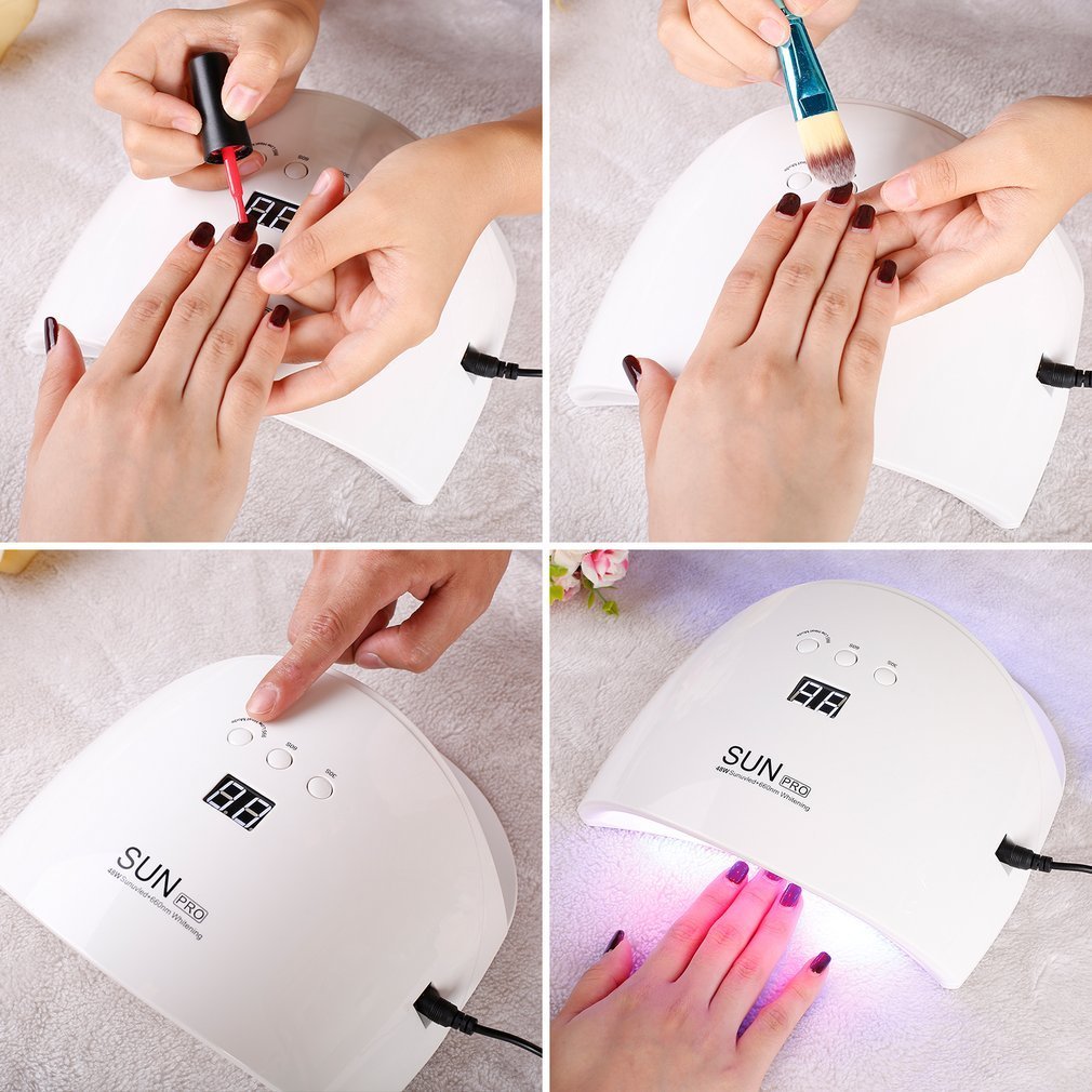 Lampada Unghie professionale 48W di U-KISS, Auto LCD 30s / 60s / 99s Modo a bassa temperatura portatile , per Smalti in Gel,in Automatico Sensore Lampada LED unghie