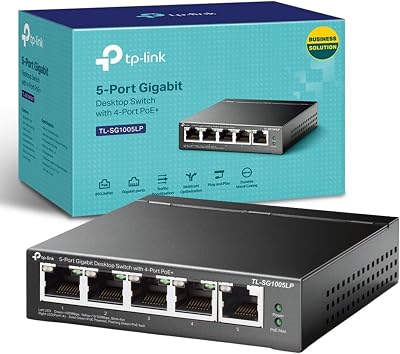 TP-Link TL-SG1005LP 5 Port Gigabit PoE Switch 4 PoE+ Ports 30W Each