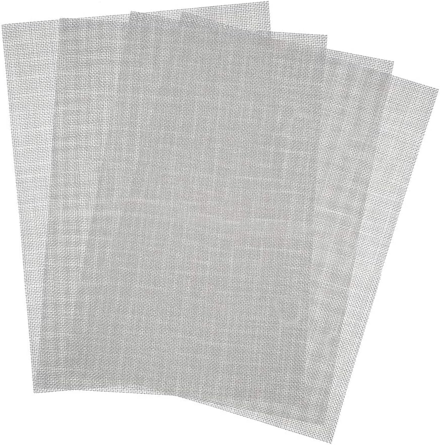 Zngou 4 Pcs Stainless Steel Woven Wire Mesh Panels 1mm Holes 0.4mm Wire