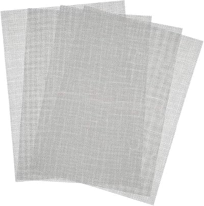 Zngou 4 Pcs Stainless Steel Woven Wire Mesh Panels 1mm Holes 0.4mm Wire