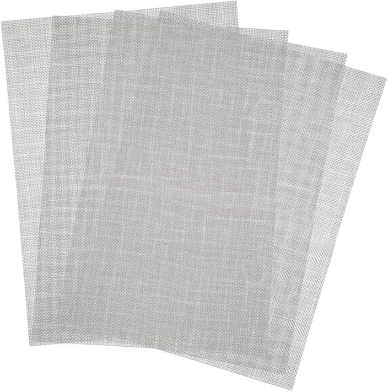 Zngou 4 Pcs Stainless Steel Woven Wire Mesh Panels 1mm Holes 0.4mm Wire