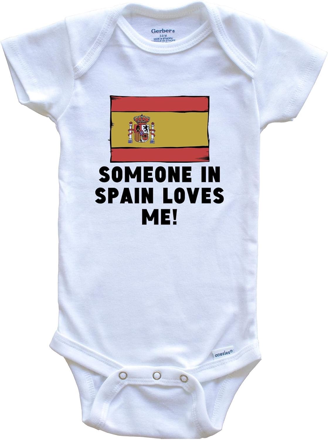 Someone in Spain Loves Me Spanish Flag Baby Onesie Clothing