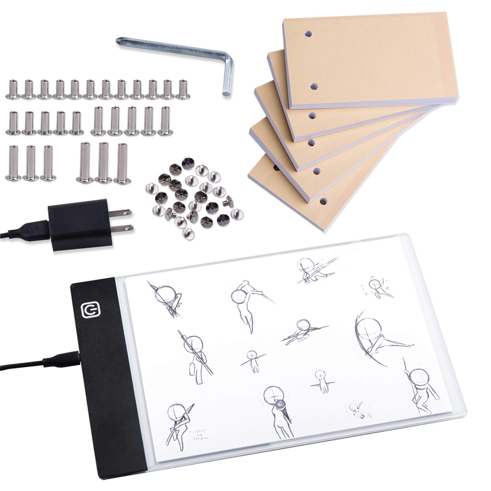 Neeho A5 Flip Book Kit With Light Pad Led Lightbox For Drawing And Tracing With 300 Sheets Animation Paper Led Light Tablet For Tracing Flipbook Paper With Binding Screws Buy Online In