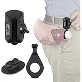 Spider Tool Holster - Bottle Holster Kit - (1) Self Locking, Quick Draw Belt Holster Clip + (1) Stretchable Water Bottle Gripper + (1) Peel and Stick Adhesive Tab for Tumbler, Mug, Cups