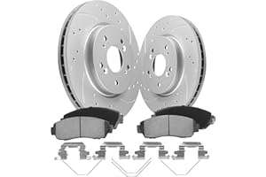 funire Front Brake Kit, Brake Rotors and Ceramic Brake Pads Compatible with 2007-2016 Honda CR-V, 2012-2015 Honda Crosstour|Anti-Rust Geomet Coated |296mm(11.7in)|31455 & D1521-7994|Front Brake Rotors