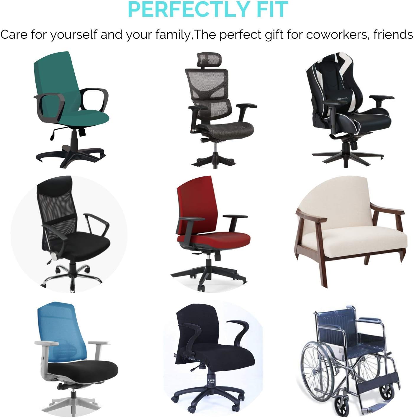 EcoLifeDay Extra Thick Chair armrest Cushions Elbow Pillow Pressure Relief Office Chair Gaming Chair armrest with Memory Foam armrest Pads 2-Piece Set of Chair : Office Products