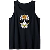 Sugar Skull with Sunglasses Day of the Dead Tank Top