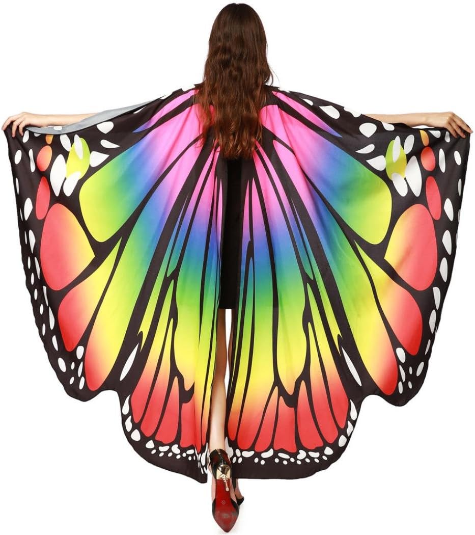 Butterfly Wings Shawl Adult Fancy Dress,HARRYSTORE Women Girl Nymph Pixie Poncho Costume Accessory