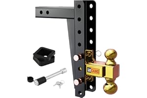 LOCAME Adjustable Trailer Hitch, Fits 2-Inch Receiver, 11-Inch Drop/Rise Drop Hitch,18,000 LBS GTW-Tow Hitch for Heavy Duty Truck with Double Pins, Solid Ball Mount