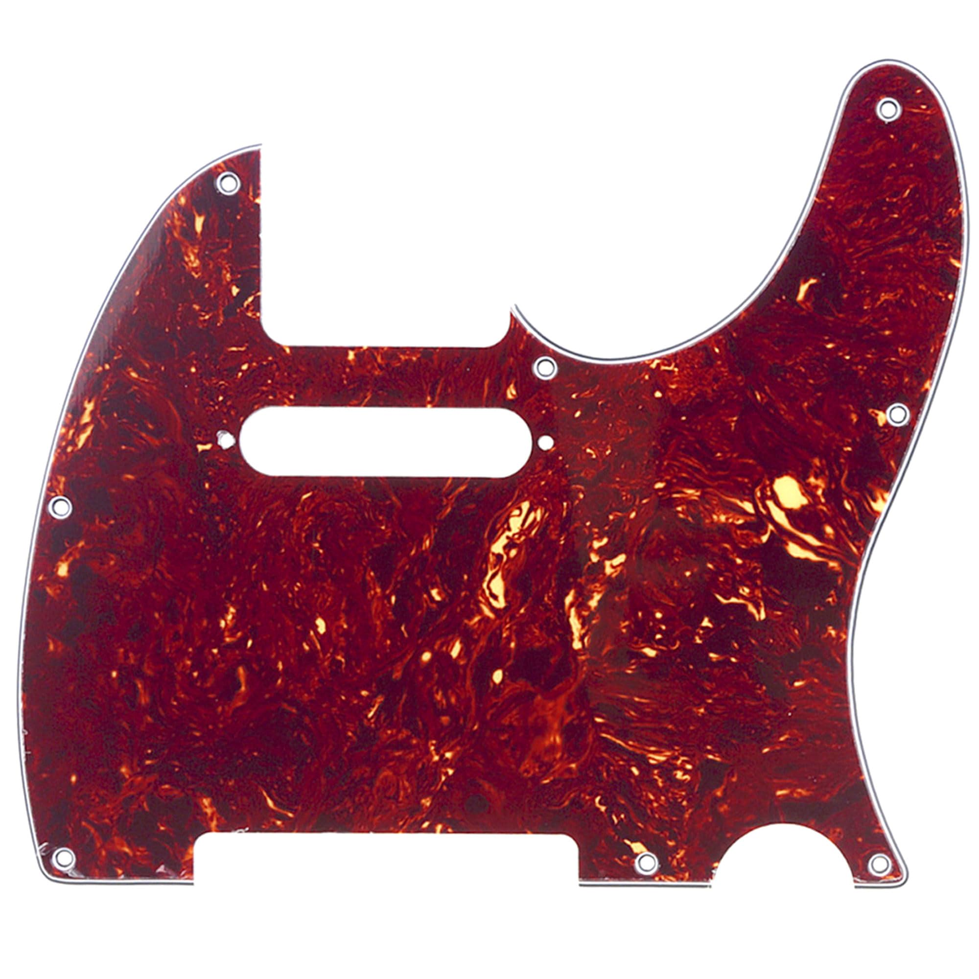 Musiclily 8 Hole Tele Pickguard Scratch Plate for Fender USA/Mexican Standard Telecaster Modern Style Electric Guitar, 4Ply Vintage Tortoise