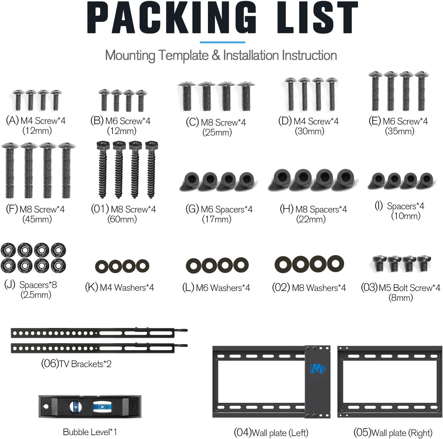 Mounting Dream TV Mount Fixed for Most 42-70 Inch Flat Screen TVs , TV Wall Mount Bracket up to VESA 600 x 400mm and 132 lbs - Fits 16"/18"/24" Studs - Low Profile and Space Saving MD2163-K: Electronics